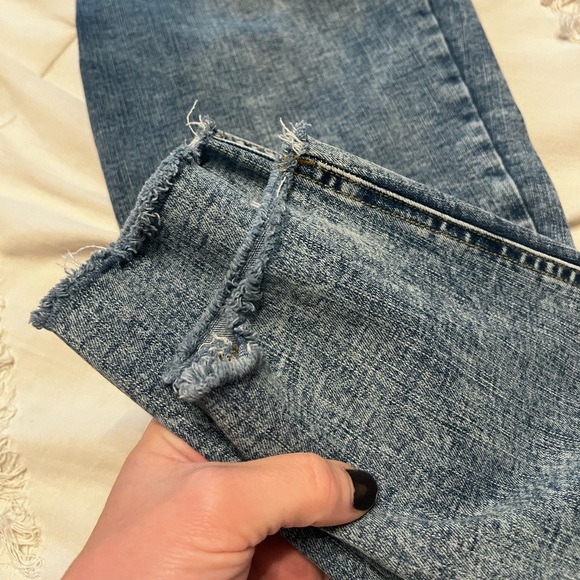 LC Lauren Conrad high rise acid wash raw hem skinny jeans with stretch size 12 - Picture 6 of 6